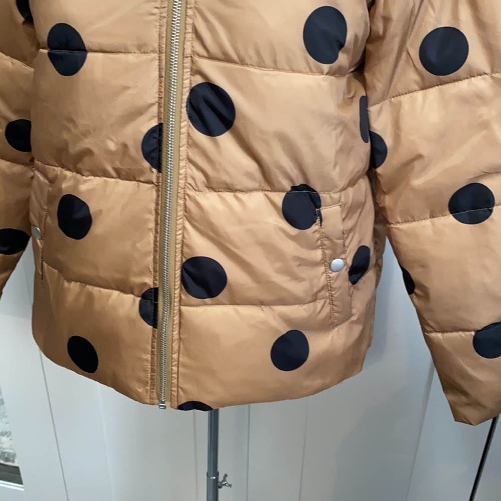 SHIP ⬇️ PRICE FIRM! NEW! Polka Dot Print Brown Puffer Women’s - Picture 4 of 6